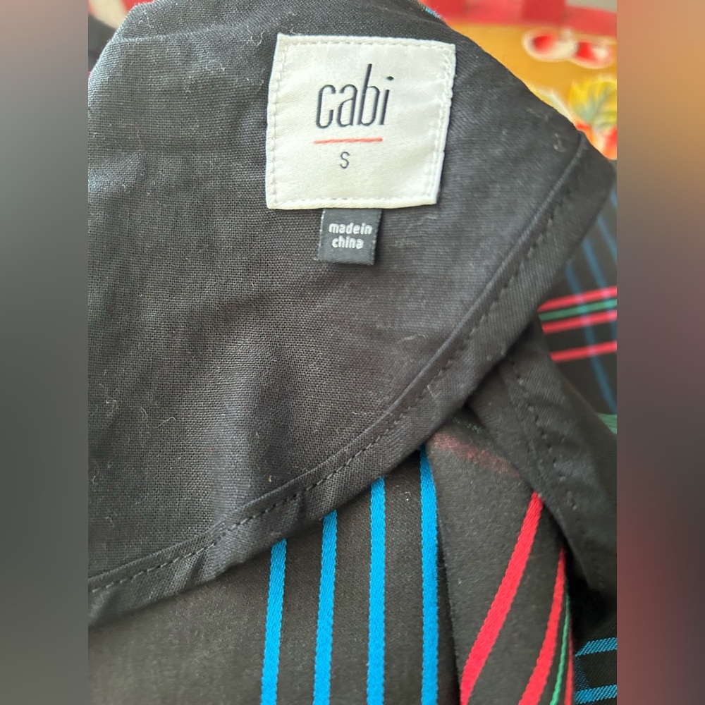 Cabi One Button Collared Jacket Plaid Multicolor - image 7